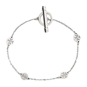 TORY BURCH • Silver Logo Toggle Station Bracelet